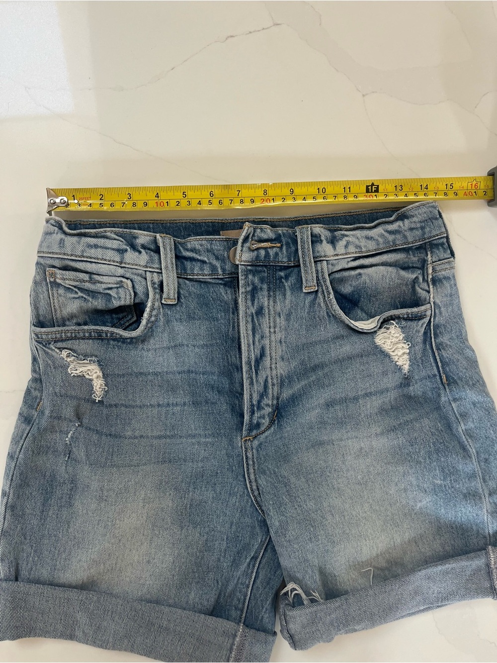 Joe's Jeans Light Blue Distressed Denim Shorts
